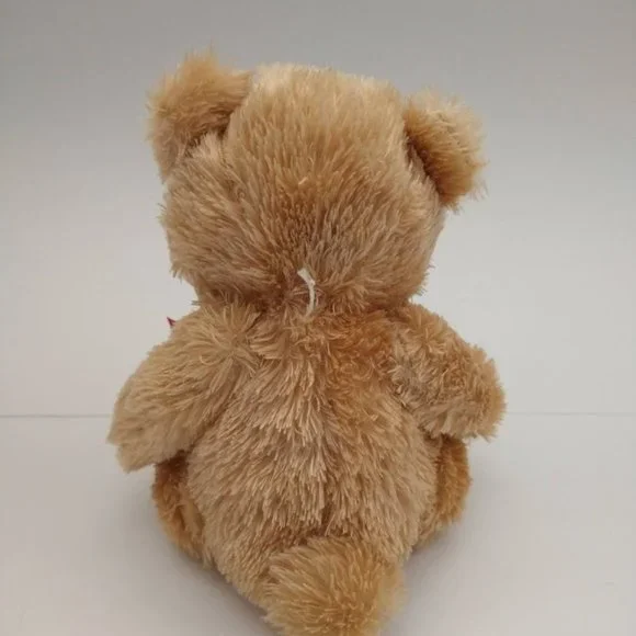 Dan Dee Valentine's Tan Bear 6" Plush With Heart Ribbon and Heart on Foot - Picture 3 of 7